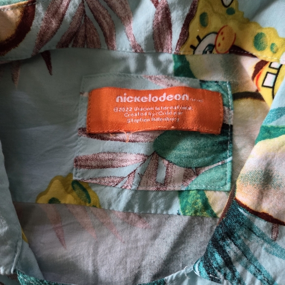Nickelodeon SpongeBob Floral Shirt - Blue and Yellow - Picture 2 of 2